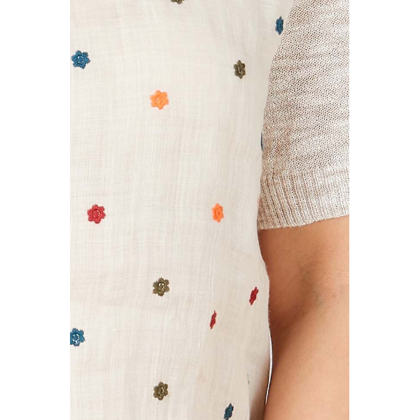 Short Sleeve Embroidered Top