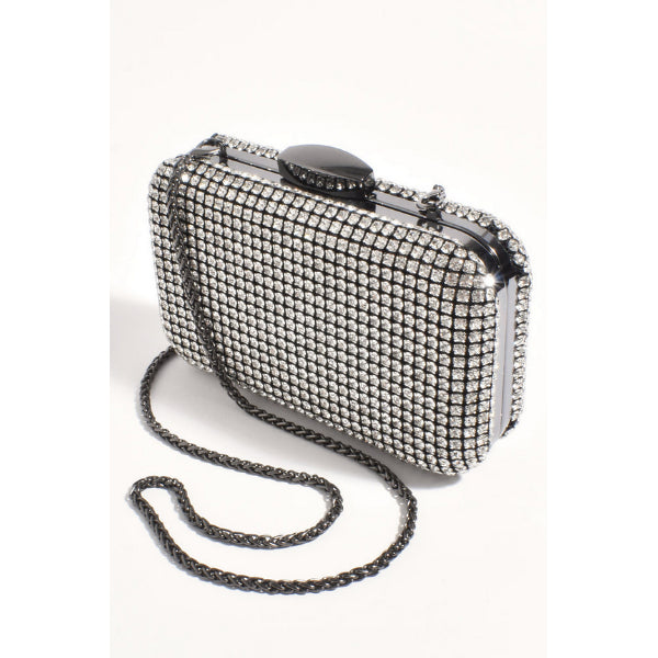 Anastasia Rhinestone Structured Clutch | The Designer Bank