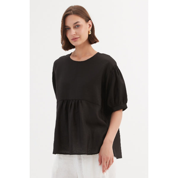 Bishop Sleeve Shirring Top