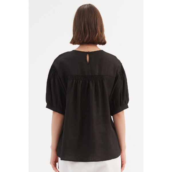 Bishop Sleeve Shirring Top