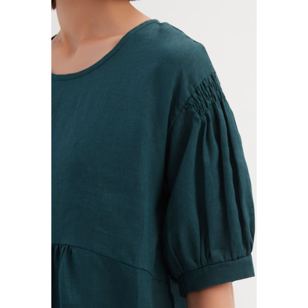 Bishop Sleeve Shirring Top