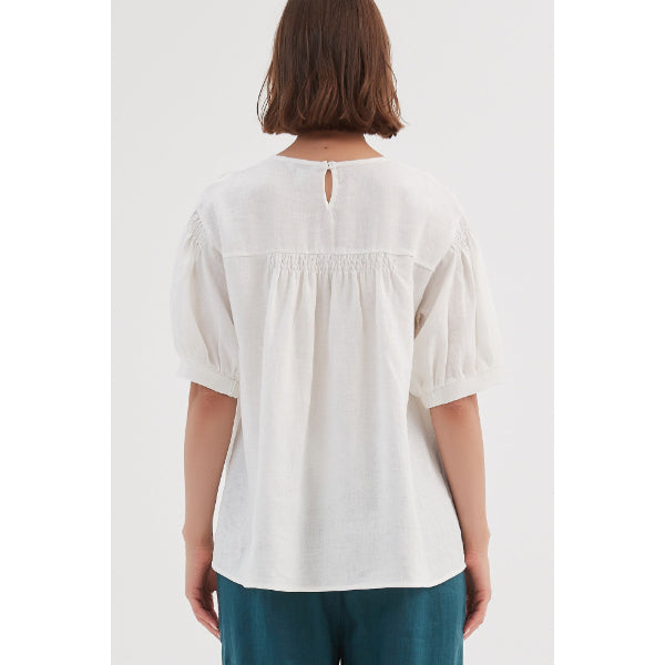 Bishop Sleeve Shirring Top