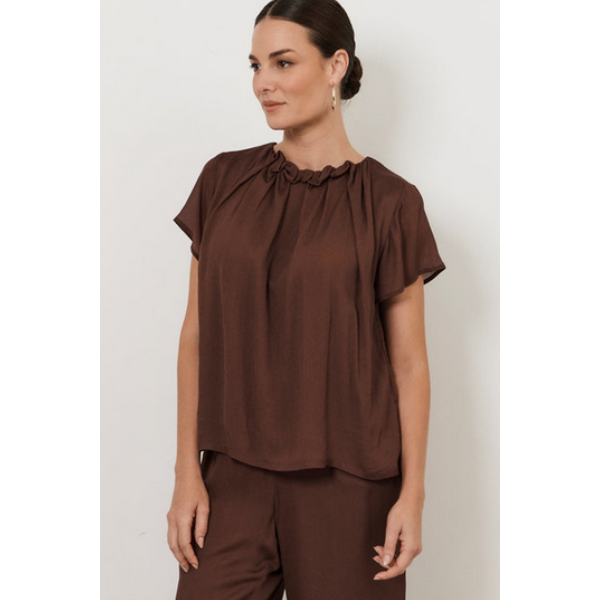 Candice Pleated Neckline Top