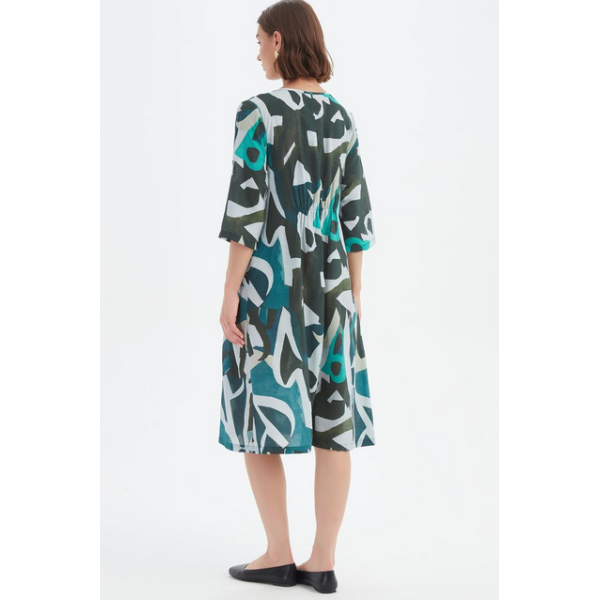 Curve Seam Print Dress