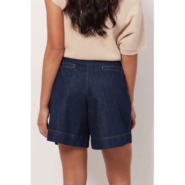Hayden Pleated Denim Short