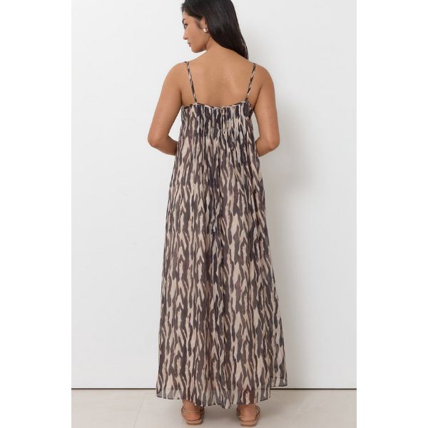 Indra Zebra Print Maxi dress