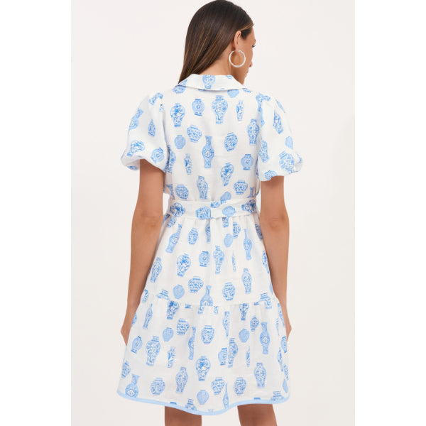 Leona Printed Linen Dress