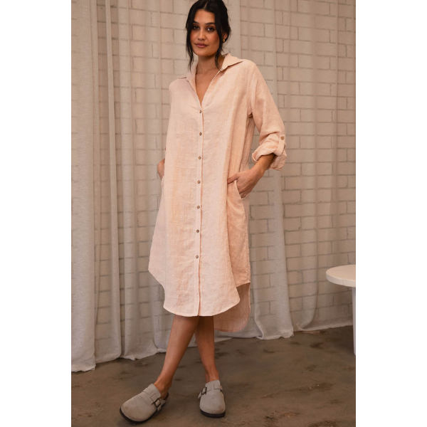 Fundamental Linen Shirt Dress