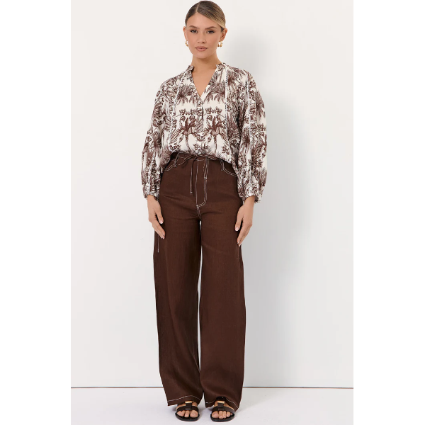 Lorraine 3/4 Sleeve Linen Top