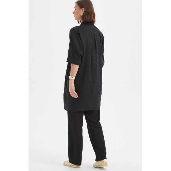 Oversized Linen Shirt Dress
