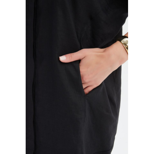 Oversized Linen Shirt Dress