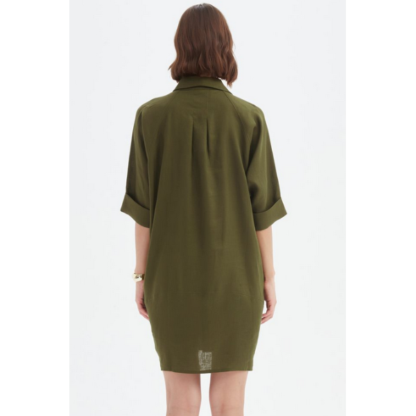 Oversized Linen Shirt Dress