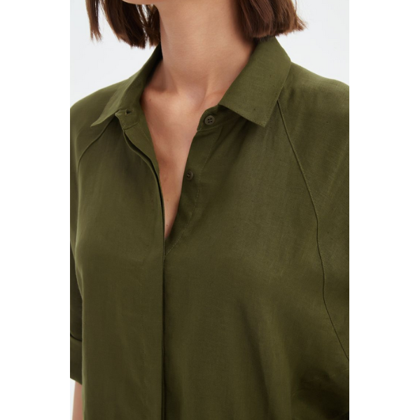 Oversized Linen Shirt Dress