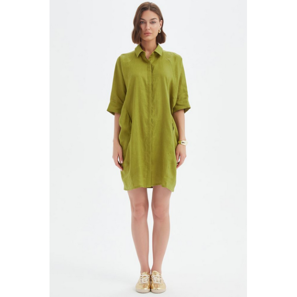 Oversized Linen Shirt Dress