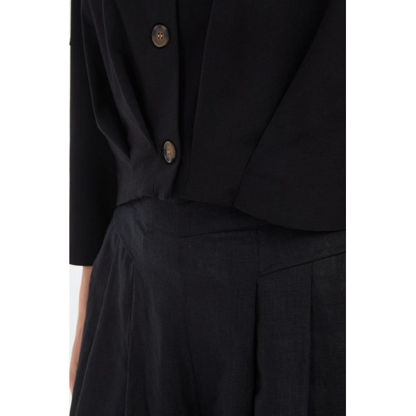 Pleat Hem Crop Cardigan