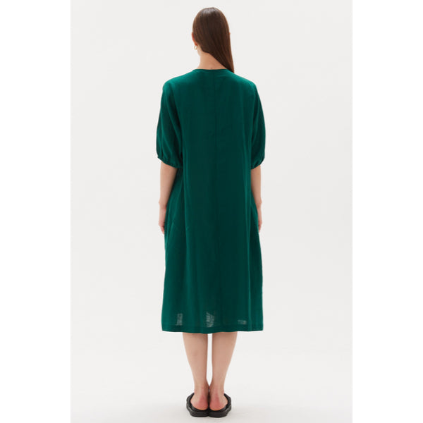 Puff Sleeve Gather Front Dress