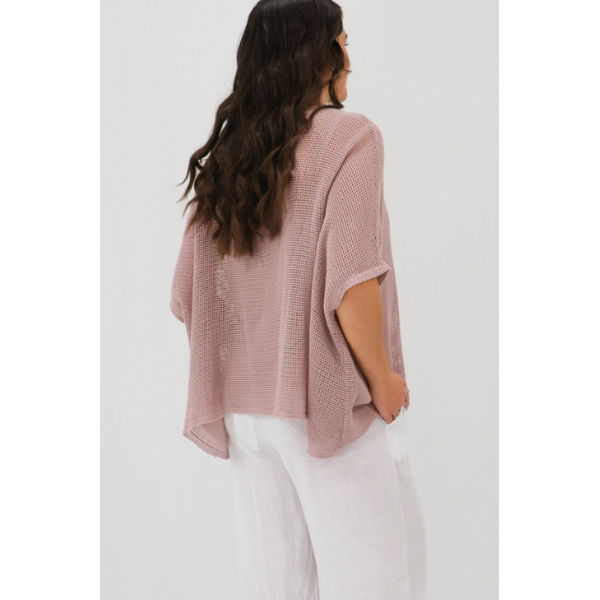 Rossana 2-Piece Cotton Mesh Batwing Top