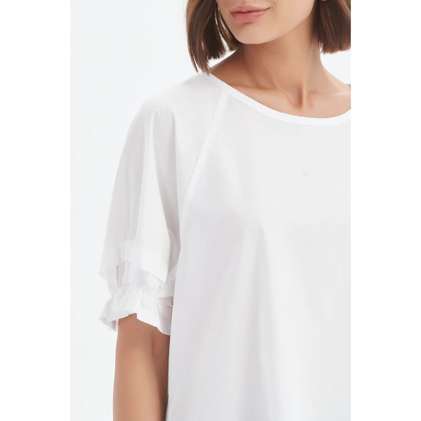 Ruffle Sleeve Lyocell Top