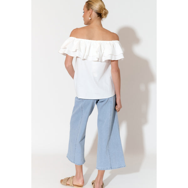 Serena Poplin Frill Top