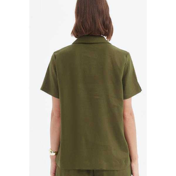 Shawl Collar Pleat Top