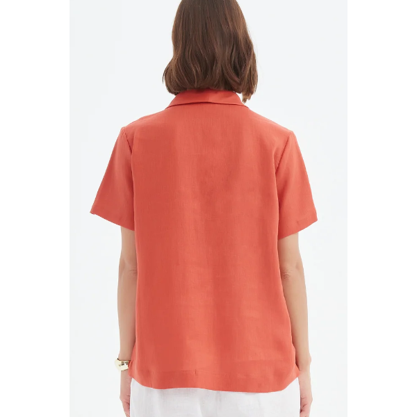 Shawl Collar Pleat Top