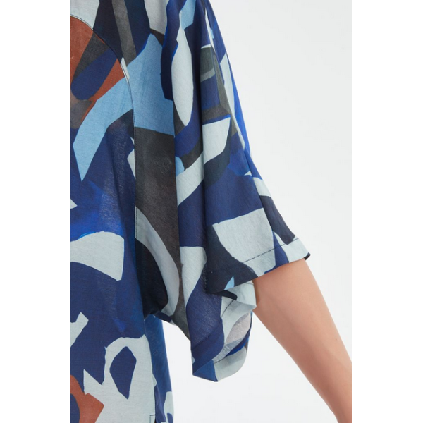 Wide Sleeve Print Top