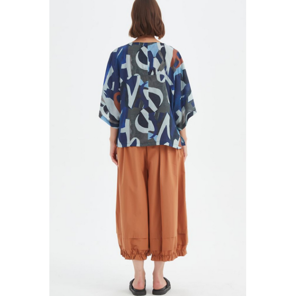 Wide Sleeve Print Top